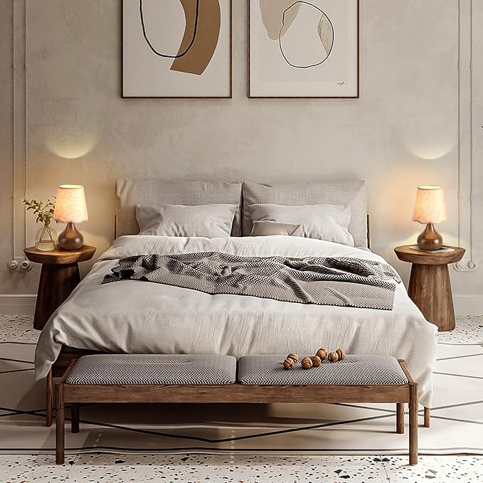 Wood Grain Small Table Lamp Touch Control, Farmhouse Bedroom Lamps for Bedside Nightstand, Vintage Small Table Lamps for Small Spaces for Kitchen Counter, Home Office, Kids Dorm, Bookshelf