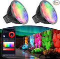 Upgraded Smart WiFi MR16 LED Bulbs Dimmable, RGBW MR16 LED Bulb Color Changing, GU5.3 Bi-pin Base, Multicolor CCT Tunable, Memory Function, Music Sync for 12V Low Voltage Spotlight 2-Pack