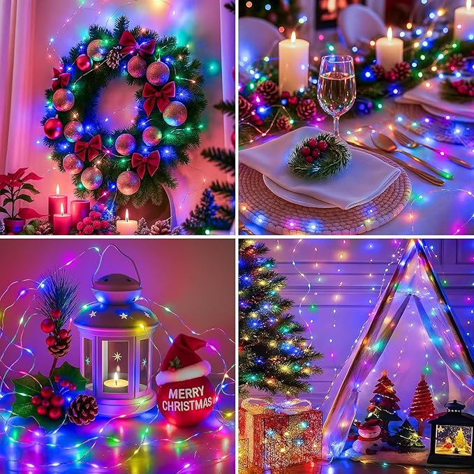 6 Pack Fairy Lights Battery Operated - 7ft 20 Led Twinkle Lights 3 Modes, Multi-Colored Bulk Mini String Lights Waterproof for Mason Jars Vases DIY Party Wedding Decoration Christmas