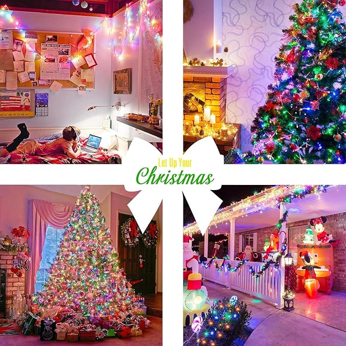 JMEXSUSS 168FT 600 LED Christmas Decor String Lights - 8 Modes Multicolor Christmas Lights Outdoor/Indoor Waterproof Plug-in Party Holiday Xmas Decorationsons
