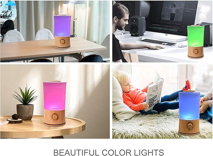 BlueHills Premium Set of Three Large 2500 ML, 2000 ML, and 3000 ML XL Essential Oil Diffusers Humidifier Combo for Large Room Home with Décor LED Lights Great Gift – Wood Grain and Dark Wood Grain