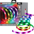 Monster Smart RGB+IC LED Strip Lights – Sound Reactive Strip Lights for Bedroom, App & Voice Control, RGB Light Strip for Room, Alexa Google Home, Razer Chroma Sync (100ft)
