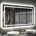 LED Bathroom Mirror 24x40 Inch Anti-Fog Bathroom Mirror with Lights, Wall Mounted Lighted Vanity Mirrors, Dimmable, Backlit + Front Lit, Smart Bathroom Vanity Mirror with 3 Colors Temperature