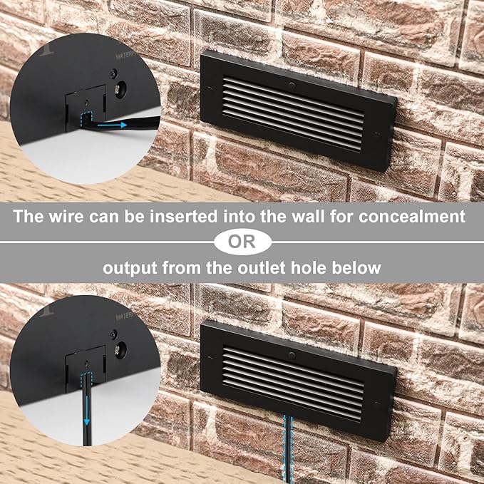 Low Voltage Step Lights, RGBCW, 5W, 8.7 Inch, Black, 12V LED RGB Color Changing for Wired Low Voltage Landscape Lighting of Outdoor Deck Stair Step Fence, Surface Mount, ETL, 6PK