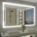 OKPAL 60x36 LED Bathroom Mirror, Anti-Fog Lighted Bathroom Mirror, Dimmable Lighted Vanity Mirror, LED Vanity Mirror with Lights, Shatterproof, ETL Listed, Horizontal/Vertical