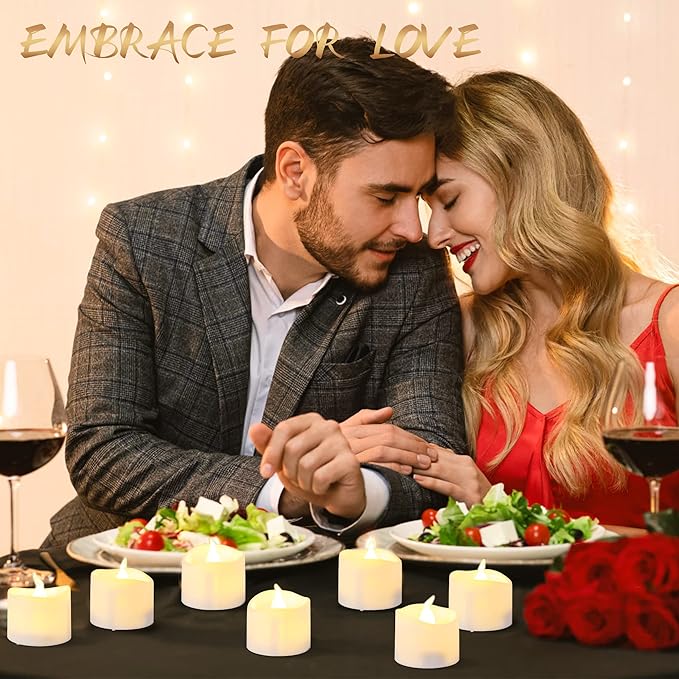Da by LED Tea Light, Remote Control Tea Light, Electric Flashing Battery Powered LED Candle 1.5" x 1.5" for Wedding Party Halloween Christmas Home Decor 24pcs (Pack of 2)