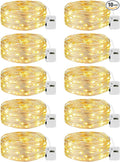 10 Pack Fairy Lights Battery Operated - 7ft 20 Led Twinkle Lights 3 Modes, Bulk Mini String Lights Waterproof for Mason Jars Vases Crafts Party Wedding Decoration Christmas -Warm White