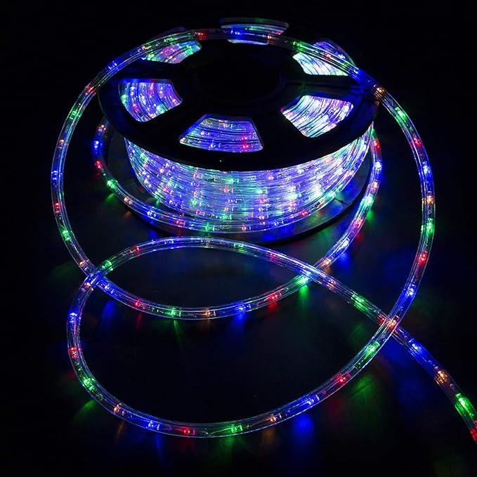 Ainfox LED Rope Light, 100Ft 1080 LEDs Indoor Outdoor Waterproof LED Strip Lights Decorative Lighting Kit (Colorful)