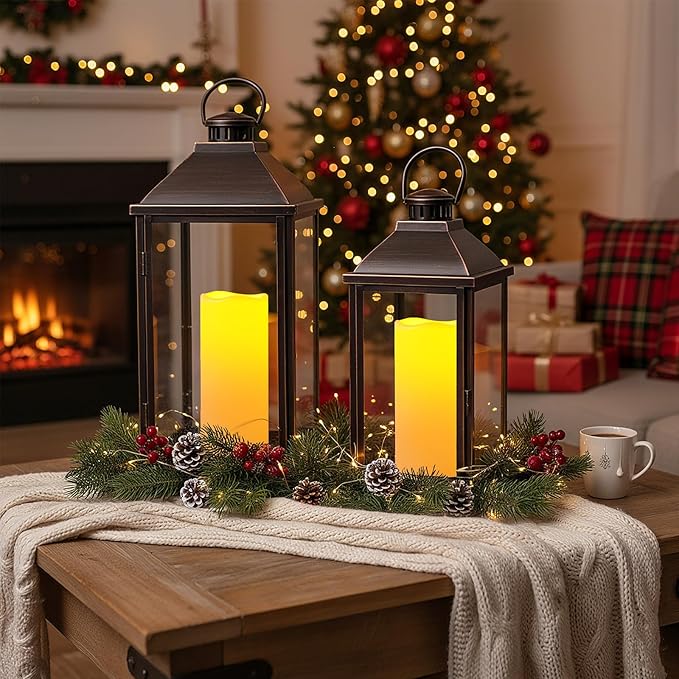 Amagic 2 Pack 10" x 4" Outdoor Plastic Electric flameless Candles with Remote Control and Timer, Battery Operated Flickering LED Pillar Fake Candle for Home, Wedding Decor, Ivory