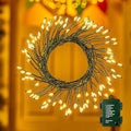 Battery Operated Cluster Lights, 10FT 100 Micro LEDs, Outdoor Twinkle Firecracker Fairy Lights, Warm White, Green Wire String Lights, Waterproof, Christmas Tree, Wreath, DIY Wedding, Christmas Decor