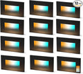 CLOUDY BAY 120V Dimmbale 5 Color LED Indoor Outdoor Step Light,2700K/3000K/3500K/4000K/5000K 3W 50lm,Stair Light,Black,12 Pack