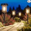 XMCOSY+ Solar Pathway Lights, 20 LM Bright Solar Lights Outdoor Waterproof IP65, Metal Outdoor Light for Outside Garden Path Yard Walkway Driveway (‎Black & Grey)