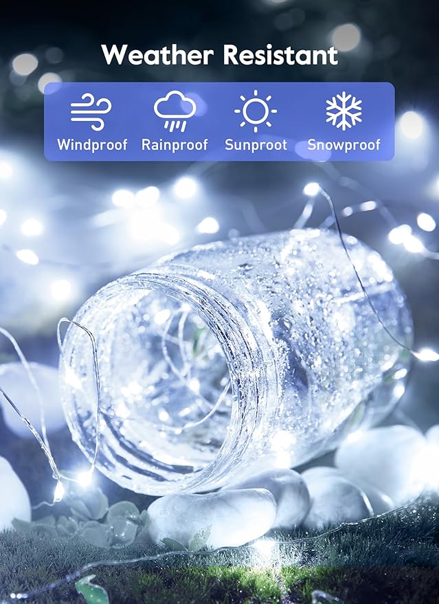 Fairy Lights Plug in, 33Feet 100 LED USB Powered Twinkle Lights with Timer and Remote, Starry String Lights for Indoor Outdoor Wreath Wall Dorm Bedroom Mason Jar Christmas Decoration
