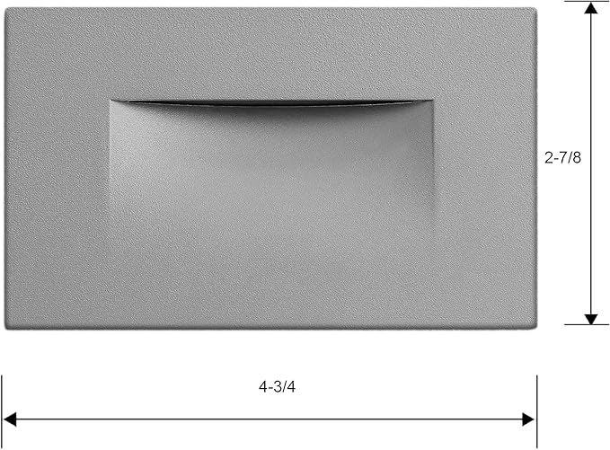 Ciata LED Stair Lights Indoor - Step Lights Outdoor Stair Light 3 Watt, Warm White Stairway Lighting for Outdoor and Indoor Stairs 3000K Concrete, Home Theater Lighting - Silver Finish, Horizontal