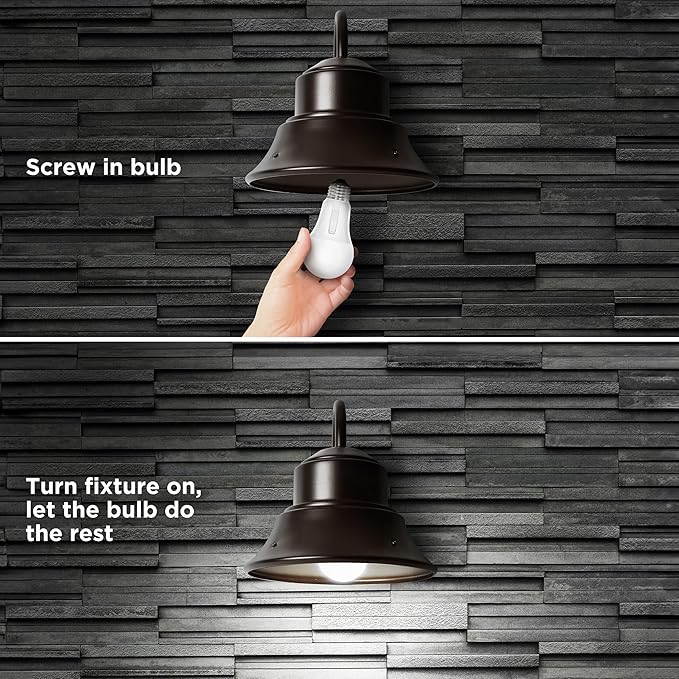 Feit Electric LED Dusk-to-Dawn Light Bulb, A19 60W Equivalent, 5CCT, Non-Dimmable, E26 Medium Base, 90 CRI, 800 Lumens, Adjustable White, 13 Years Lifetime, OM60/5CCTCA/DD/LEDI
