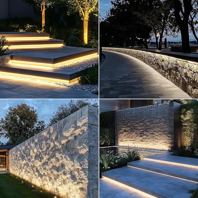 Shine Decor 24V LED Wall Washer Light Strip 16.4 FT, UL Listed IP67 Waterproof Linear Wall Grazer, 5000K Daylight White for Outdoor Commercial Lighting, Buildings, Church Illumination, Hardwired