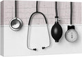 wall26 Canvas Print Wall Art Doctor Stethoscope Blood Pressure Pump Medical & Hospital Health Photography Realism Fitness Therapeutic Colorful Decorative for Living Room, Bedroom, Office - 24"x36"