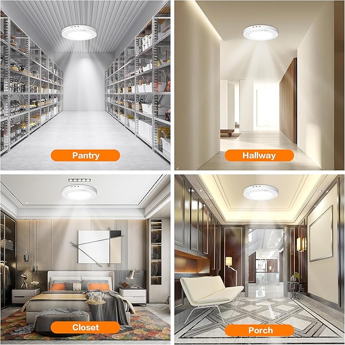 Motion Sensor Ceiling Light Hardwired, 7.5 Inch 3000K 4000K 6000K Selectable LED Flush Mount Ceiling Light Fixture with Timer, 15W Motion Sensor Light Indoor for Closet Hallway Laundry Stairs