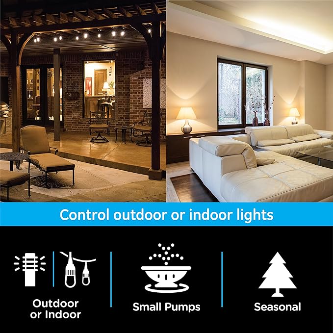 myTouchSmart 26898-P1 Indoor/Outdoor Weather Resistant Digital Plug-in Timer, Custom Presets