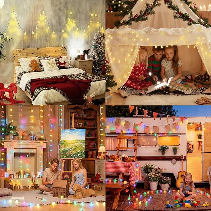 OMIKA Color Changing Indoor String Light USB Plug, 16.5ft 50 LEDs Crystal Globe Fairy Lights with Remote Timer Ambient Lighting for Girls Bedroom Home Xmas Halloween Party Decor (24 Colors)