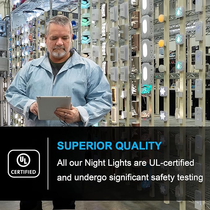 GE LED Night Light, Plug-in, Dusk to Dawn Sensor, Warm White, Ambient Lighting, Ideal Nightlight for Kids, Adults, Bedroom, Bathroom, Nursery, Hallway, Kitchen, 46478, 8 Pack