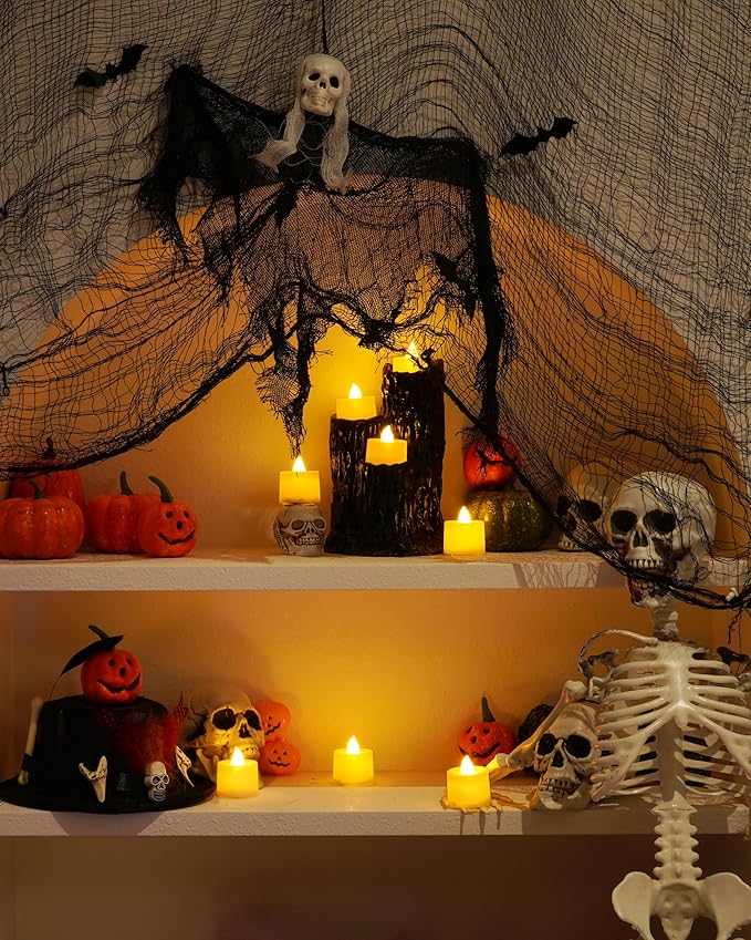 Amagic 150 Pack LED Tea lights, Flameless Votive Candles, Lasting Electric Fake Small Candles, Battery Operated Tealights Candles for Halloween, Christmas, Home Decor, Wedding, Party, Festival (Ivory)