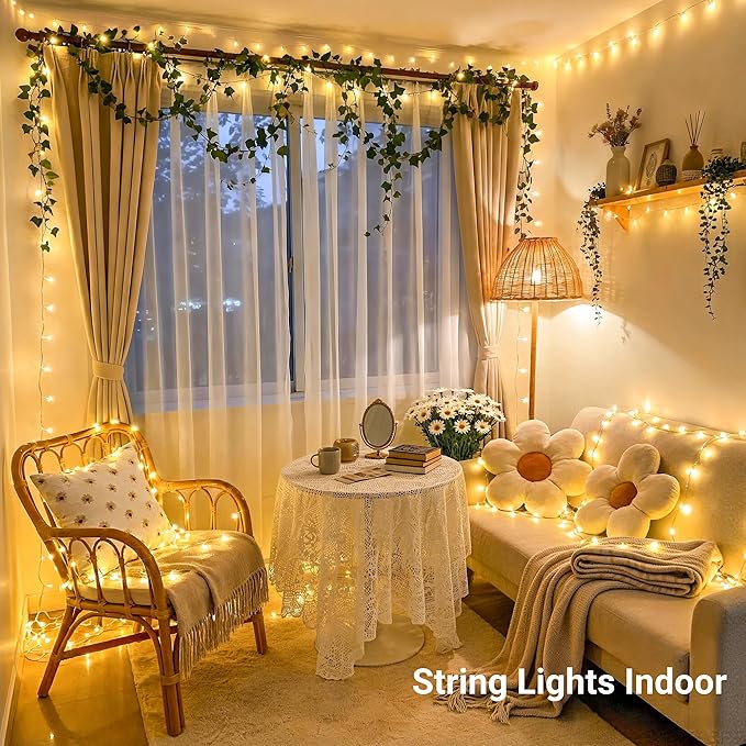JMEXSUSS 168FT 600 LED Christmas Lights Outdoor Waterproof Clear Wire Indoor String Lights for Outside Warm White Christmas Tree Lights Plug in for Bedroom Wedding Party Spring Decor