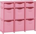 Cube Storage Organizer with Storage Bins Included - The Perfect Closet Organizers and Storage Solution. Includes 9 Storage Cubes, Great For Toy Storage, Closet Storage, Clothes Storage (Pink)