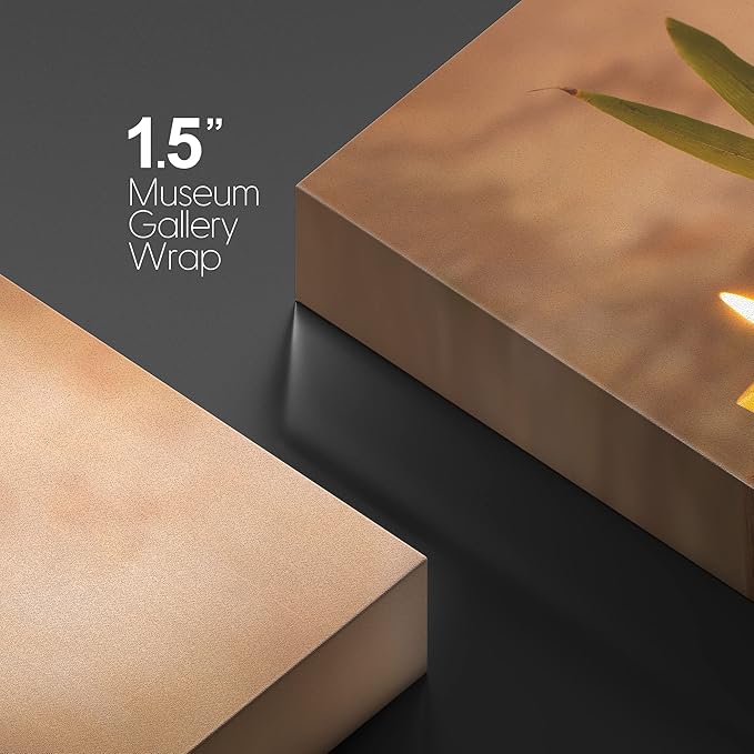 wall26 Canvas Print Wall Art Candles with Massage Stones in Romantic Brown Atmosphere Floral Nature Photography Realism Bohemian Scenic Relax/Calm Cool for Living Room, Bedroom, Bathroom - 32"x48"