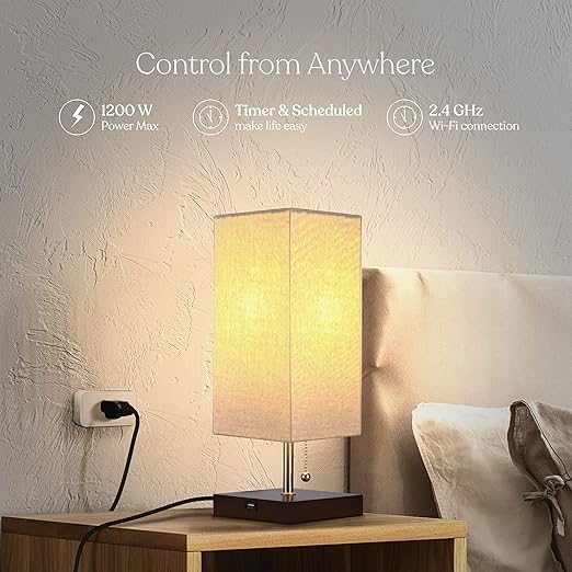 Brightech Indoor Wi-Fi Smart Plug - Alexa, Echo, Google Home Compatible, No Hub Required - Timer and Schedule Function - Max Power 1200W - 2.4 Ghz Network Only
