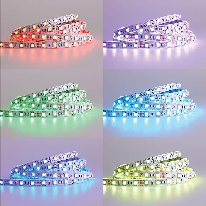 WBM SMART LED Strip Lights, LED Lights for Bedroom, 32 ft Long, 3M Strong Adhesive, Cutable LED Lights with IR Remote Controller