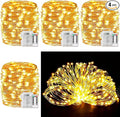 33Ft String Lights Battery Operated with Remote Control Timer, 100LED 4 Pack Waterproof 8 Modes Copper Wire Twinkle Fairy Lights for Bedroom Indoor Outdoor Wedding Dorm Christmas Decorations