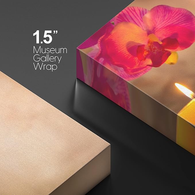 Canvas Prints Wall Art - Spa Still Life with Aromatic Candles and Zen Stones | Modern Wall Decor/Home Decoration Stretched Gallery Canvas Wrap Giclee Print & Ready to Hang - 32" x 48"