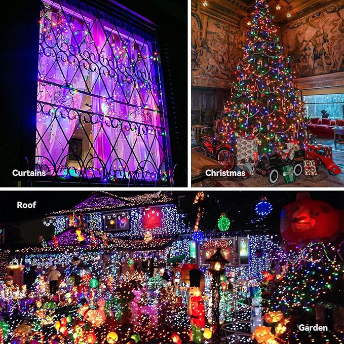 ITICdecor Christmas String Lights 33ft 100 LED Battery Fairy Lights for Indoor Outdoor Waterproof with Remote Control & Timer & 8 Modes Battery Operated String Lights for Xmas Tree Party Garden