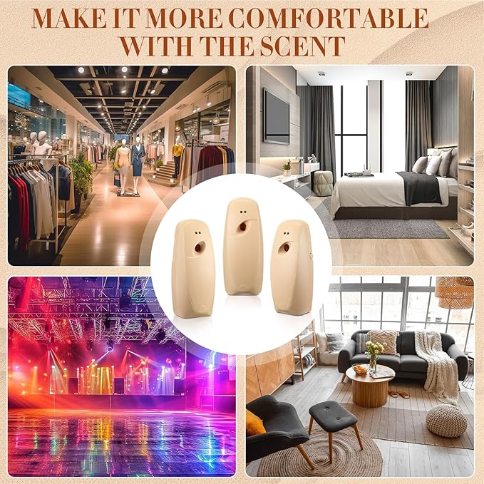 Maxcheck Automatic Air Freshener Spray Dispenser Wall Mounted Automatic Spray Dispenser Air Freshener for Bathroom Battery Operated Free Standing for Commercial Place and Room(Light Khaki)