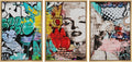 wall26 Framed Canvas Print Wall Art Set Urban High Contrast Marilyn Monroe Portrait Graffiti & Street Art People Illustrations Pop Art Colorful for Living Room, Bedroom, Office - 24"x36"x3 Natural