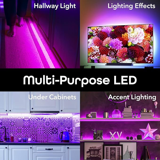 Geeni Prisma Strip-USB – Smart Wi-Fi LED Light Strip Kit for Indoor & Outdoor – Dimmable & Trimmable LED Strip Lights Compatible with Alexa & Google Home – 2m/6.6ft