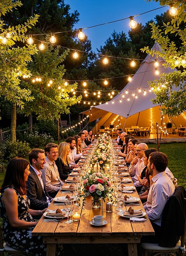 Brightown Outdoor String Lights, 74FT Shatterproof LED Patio Lights with 22 Dimmable Plastic G40 Bulbs, 2700K Waterproof Connectable Hanging String for Backyard, Cafe, Porch, Deck, Home Decor