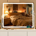Large Vanity Mirror with Lights 29.5'' x 22'' - Touch Screen Hollywood Makeup Mirror, 3 Color Modes + Dimmable LED Lighting, Premium Aluminum Frame for Dressing Table & Bathroom