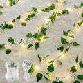 woohaha Vine with Fairy Lights,23ft 73LED Ivy String Light with Battery Operated,Leaf Light for Bedroom, Room, Wall, Garden, Party, Wedding Decor (Warm White)