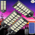 9000W Solar Street Lights Outdoor Dusk to Dawn, 240000LM 7000K IP67 Waterproof Motion Sensor Parking Lot Lights for Garden Pathway, High Efficiency LED Solar Street Lights