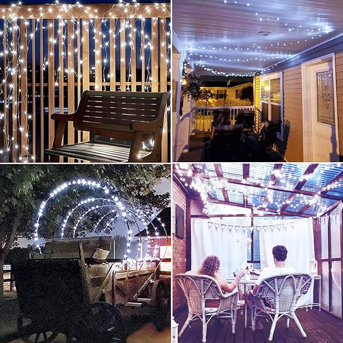 Joomer Fairy String Lights 66FT 200 LEDs Plug in Fairy Lights Indoor Copper Wire String Light DIY for Bedroom, Parties, Wedding, Christmas, Outdoor, Indoor Decoration (White, Non-Connectable)