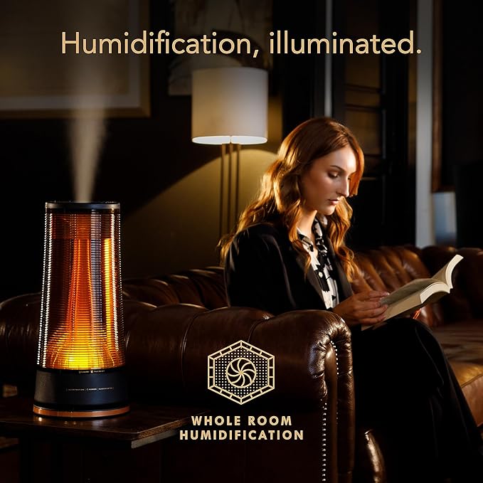 Vornado LUCERNA 3 Alchemy Ultrasonic Cool Mist Humidifier with Ambient Light, 1.5 Gallon Tank Capacity, 28 Hour Runtime, Touch Control, Auto Shut-Off Humidifier for Large Room, Bedroom
