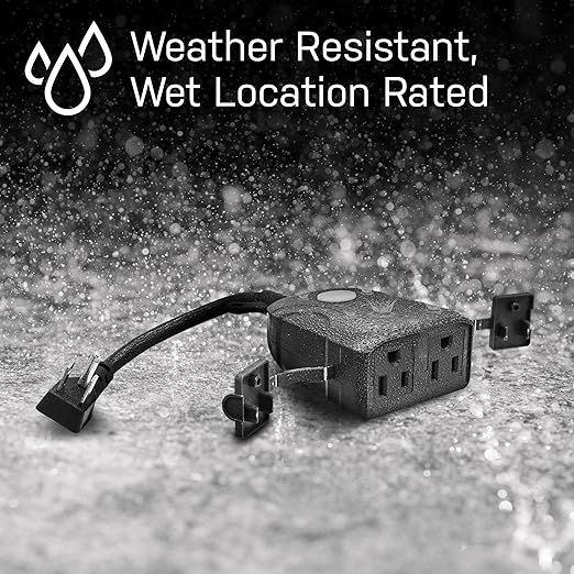 Feit Electric Smart Outdoor WiFi Plug, Waterproof & Compatible with Alexa & Google Home, No Hub Required, 2.4 GHz Network Only, White