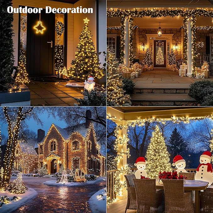 Fairy Lights Plug in,660FT 2000LEDs Waterproof Led String Lights,8 Modes Remote Twinkle Light for Outdoor Indoor Christmas Wedding Birthday Garden Party Decorations,Silver Wire,Warm White