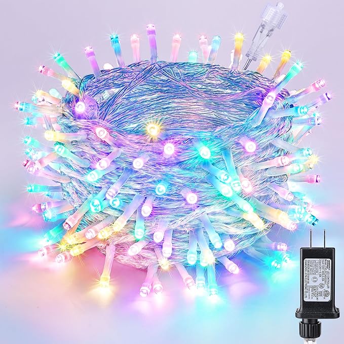 Joomer Easter String Lights 33FT 100 LED String Lights with 8 Modes Timer Connectable Waterproof Plug in Indoor Outdoor, Pastel Fairy light for Easter Decorations