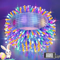 Dazzle Bright 300 LED Easter String Lights, 100 FT Colorful Connectable Waterproof String Lights Clear Wire with 8 Modes, Easter Decorations for Indoor Outdoor Party Yard Garden (Pastel)