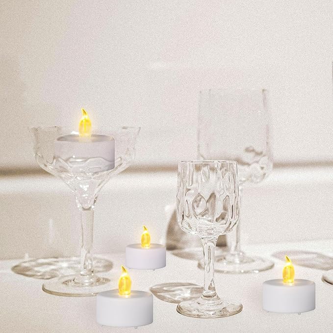 100PCS Flameless LED Tea Lights Candles, Realistic and Bright Flickering Long Lasting 200Hours Battery-Powered, Ideal Party, Wedding, Birthday,Halloween, Christmas ,Home, Table Decoration WarmYellow.