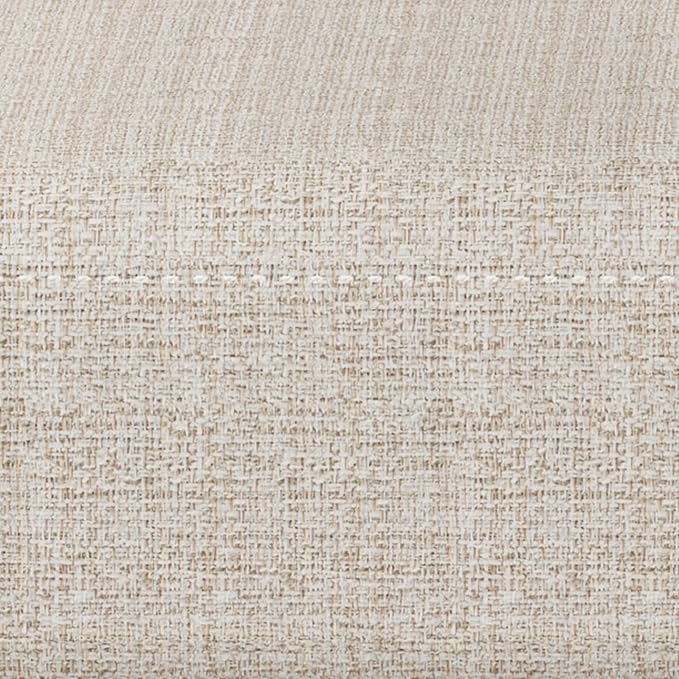 SIMPLIHOME Milltown Small Ottoman Bench - 27 inch Wide Upholstered Tweed Look Fabric Rectangle Footstool Ottoman in Platinum, Contemporary Bench for Bedroom or Entryway with Cushioned Seat, Assembled