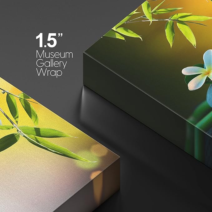 wall26 Canvas Print Wall Art White Daisy Relaxation Massage Stone Candles Nature Wilderness Photography Realism Rustic Landscape Colorful Multicolor for Living Room, Bedroom, Bathroom - 12"x18"